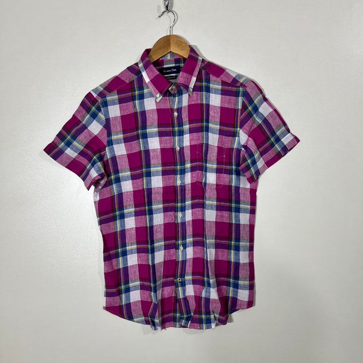 MASSIMO DUTTI HALF SLEEVES LINEN SHIRT