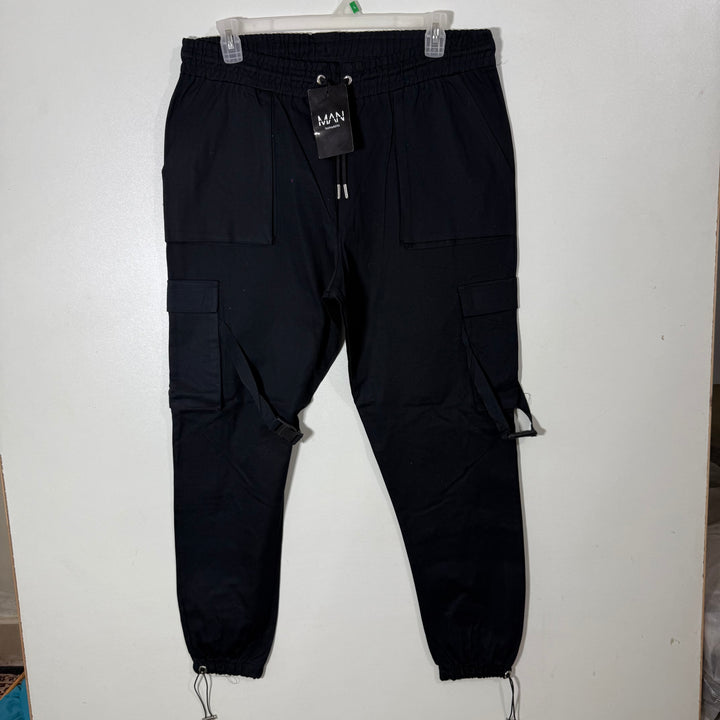 BOOHOOMAN CARGO COTTON TROUSER BRAND NEW BLACK COLOUR