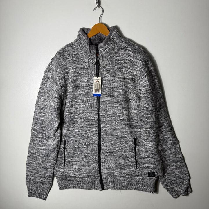 BUFFALO FULL ZIP KNITED SWEATER BRAND NEW INNER SHERPA LINNED