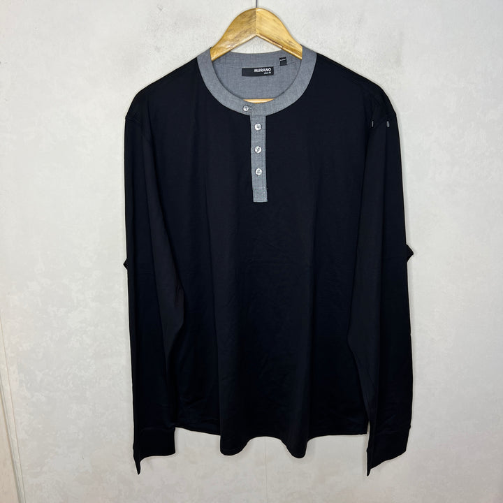 MURANO BEN COLLAR LONG SLEEVES COTTON TSHIRT