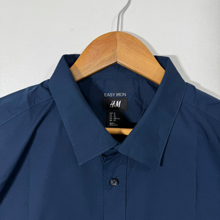 H&M EASY IRON COTTON SHIRT BLUE COLOUR