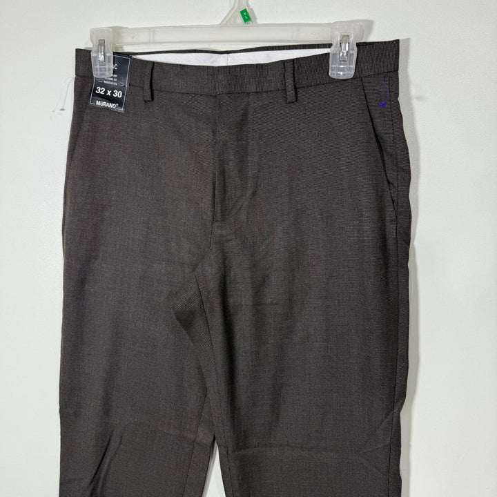 MURANO CLASSIC FIT FLAT FRONT  TEXTURED DRESS PANT BRAND NEW BROWN COLOUR