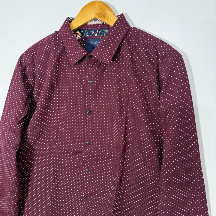 DENIM & FLOWER BUTTON DOWN CASUAL COTTON SHIRT