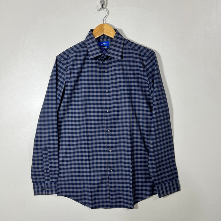 APT.9 SLIM FIT PREMIER FLEX CHECKERED SHIRT