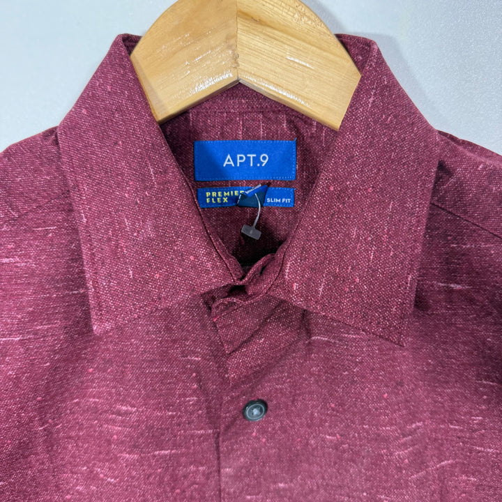APT.9 SLIM FIT PREMIER FLEX CASUAL COTTON SHIRT