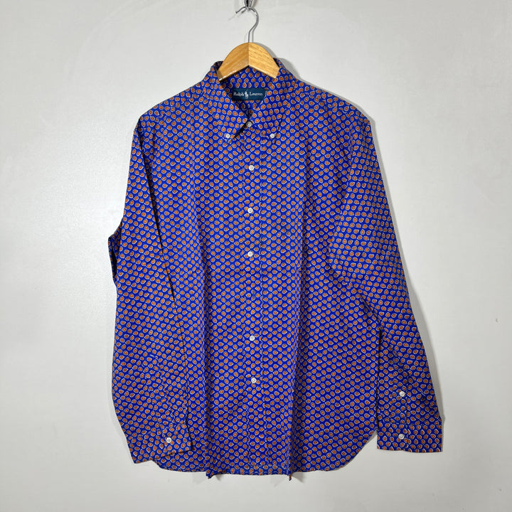 RALPH LAUREN POLO BUTTON DOWN CASUAL COTTON SHIRT WITH STRETCH