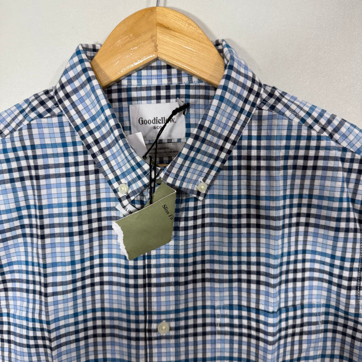 GOOD FELLOW &CO BUTTON DOWN CHECKERED CASUAL COTTON SHIRT BRAND NEW