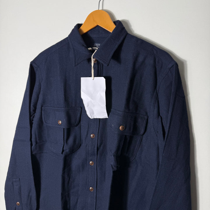 J CREW WOOL LINEN DOUBLE POCKETS SHIRT BRAND NEW BLUE COLOUR