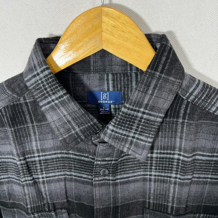 GEORGE BUTTON DOWN DOUBLE POCKET FLANNEL SHIRT