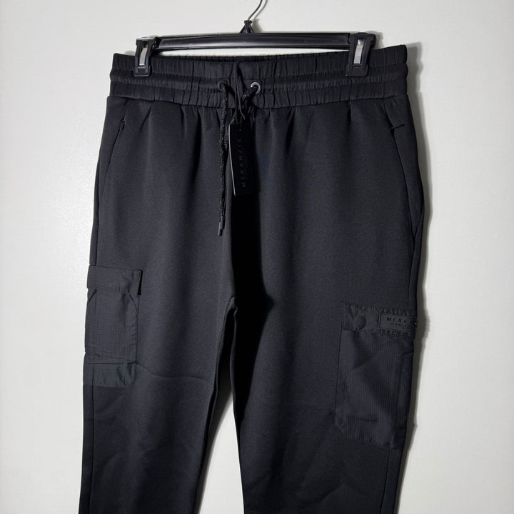 MCKENZIE TECH FLEECE CARGO SPORT TROUSER BRAND NEW WITH SIDE ZIP POCKETS BLACK COLOUR