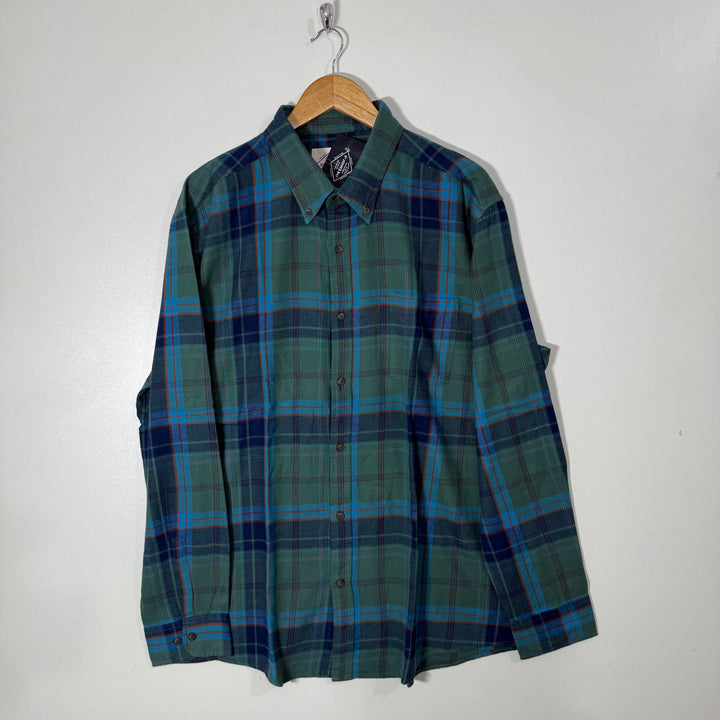 ST JHONS BAY BUTTON DOWN FLANNEL COTTON CHECKERED SHIRT BRAND NEW