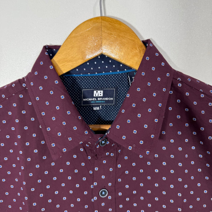 MICHAEL BRANDON PRINTED CASUAL COTTON SHIRT