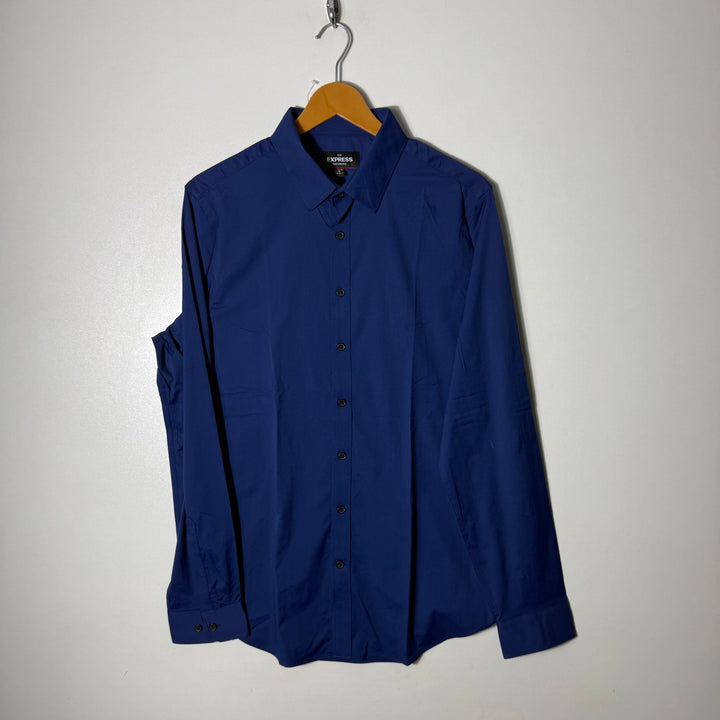 EXPRESS SLIM FIT PERFORMANCE SHIRT WITH STRETCH BLUE COLOUR