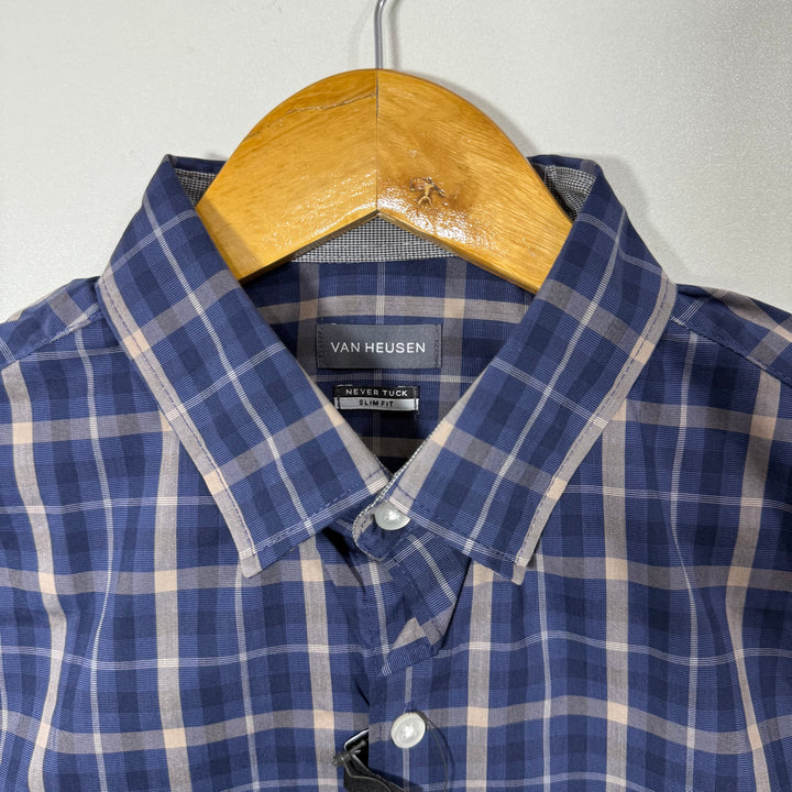 VAN HEUSEN CHECKERED COTTON SHIRT BRAND NEW