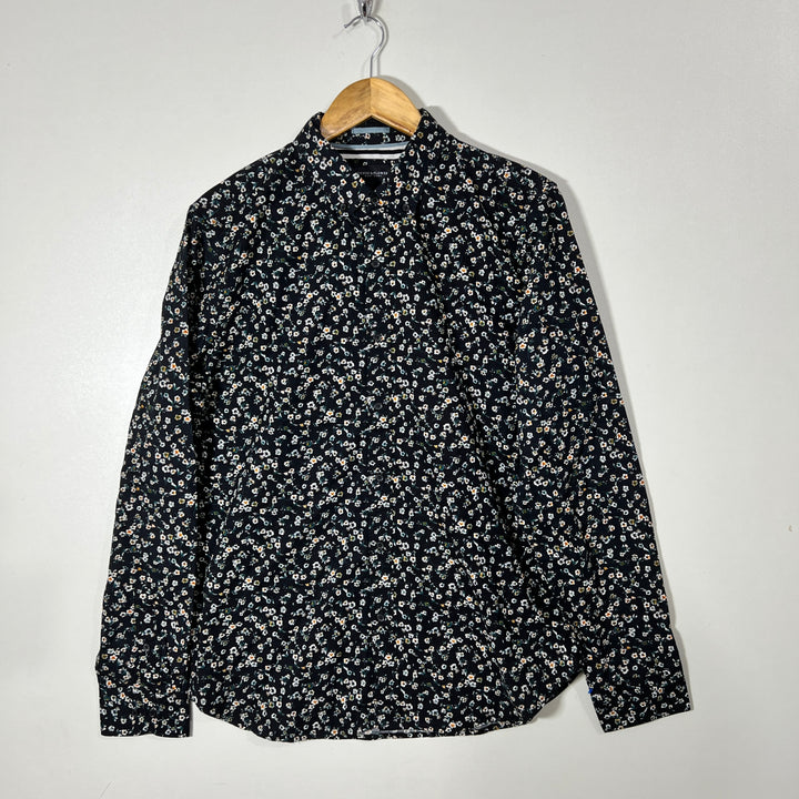 DENIM & FLOWER BUTTON DOWN CASUAL COTTON SHIRT