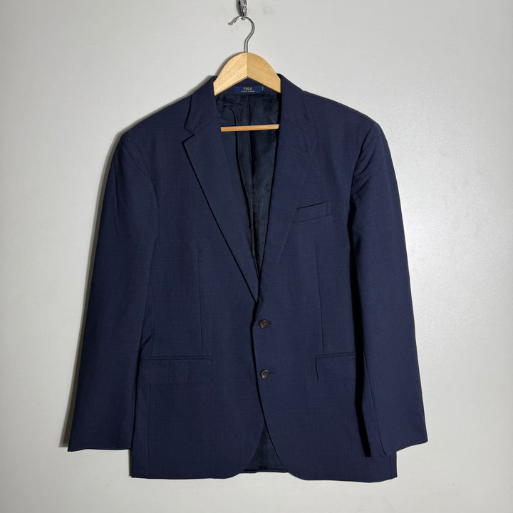 RALPH LAUREN POLO CUSTOM FIT WOOL CHECKERED BLAZER COAT BLUE COLOUR