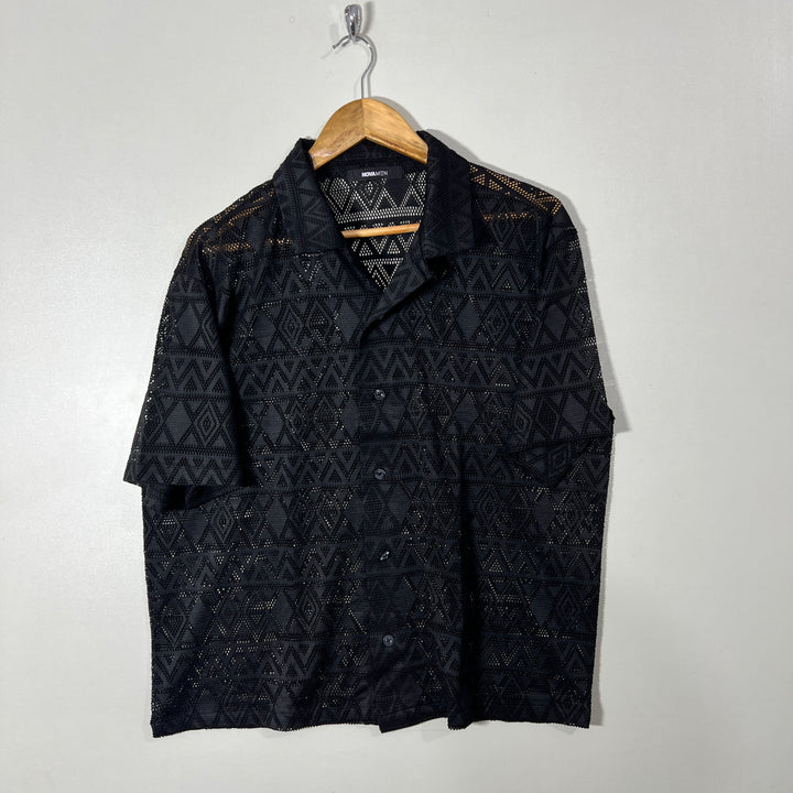 FASHION NOVA MEN SAFARI COLLAR KNITWEAR SHIRT BRAND NEW