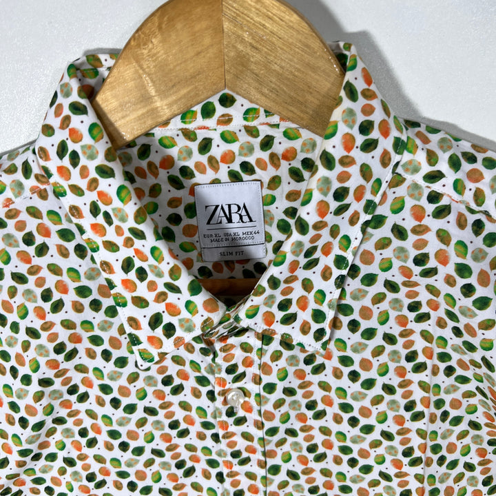 ZARA SLIM FIT BUTTON DOWN HALF SLEEVES COTTON SHIRT