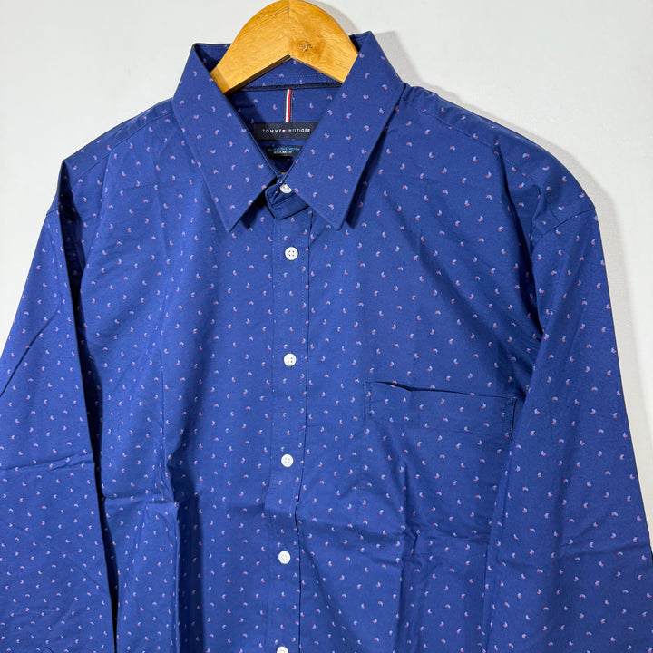 TOMMY HILFIGER REGULAR FIT PRINTED COTTON SHIRT WITH STRETCH