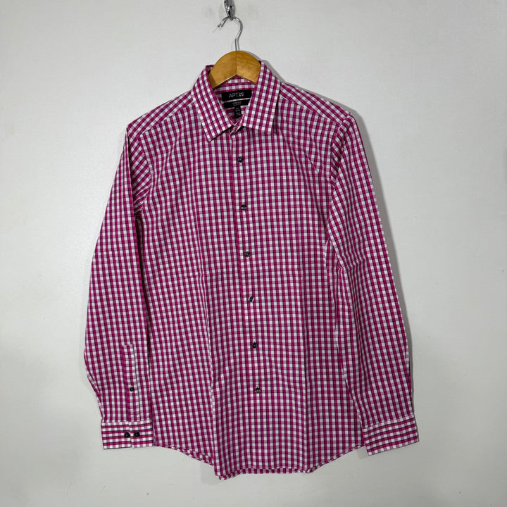 APT.9 COTTON CHECKERED SHIRT WITH STRETCH