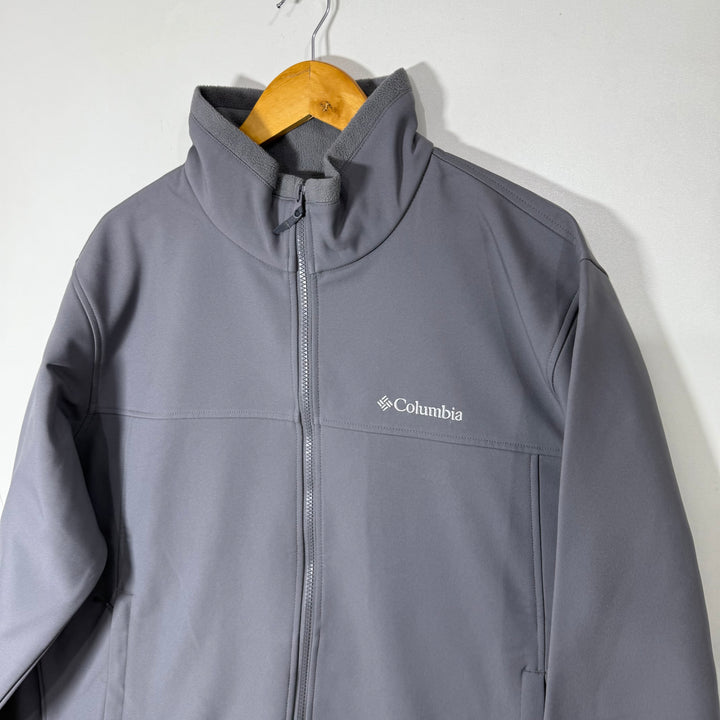 COLUMBIA SOFT SHELL WINDBREAKER JACKET INNER FLEECE GREY COLOUR
