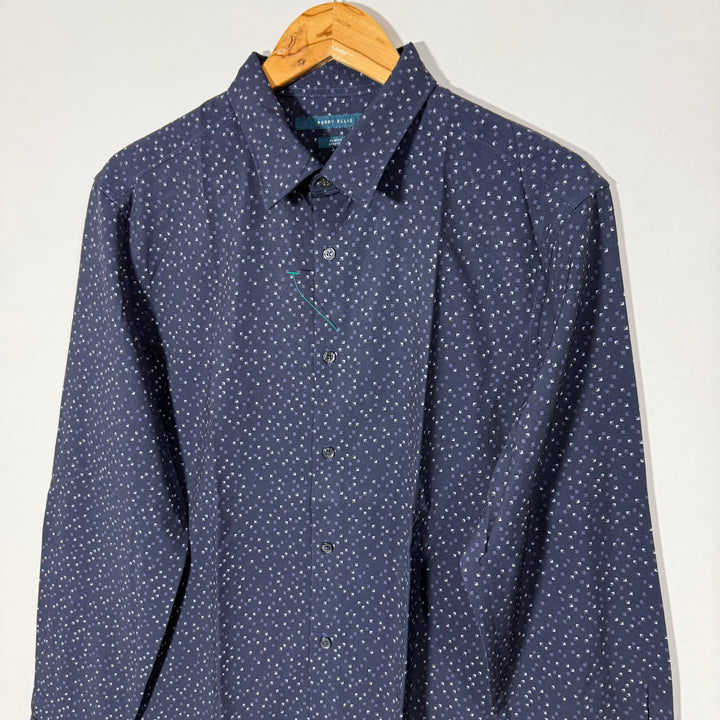 PERRY ELLIS SLIM FIT PRINTED PERFORMANCE SHIRT WITH STRETCH