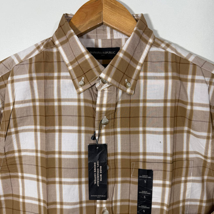 BANANA REPUBLIC UNTUCKED FIT BUTTON DOWN CASUAL COTTON SHIRT BRAND NEW
