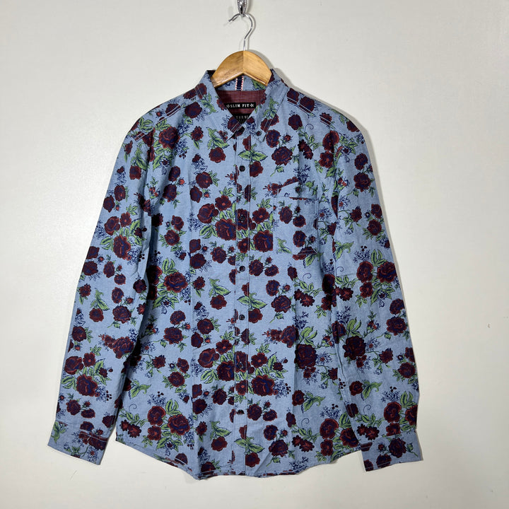 RAW YARN BUTTON DOWN CASUAL COTTON SHIRT