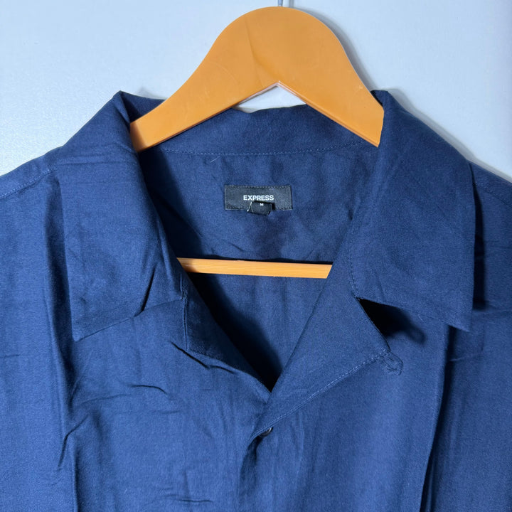 EXPRESS CUBAN COLLAR SHIRT BLUE COLOUR