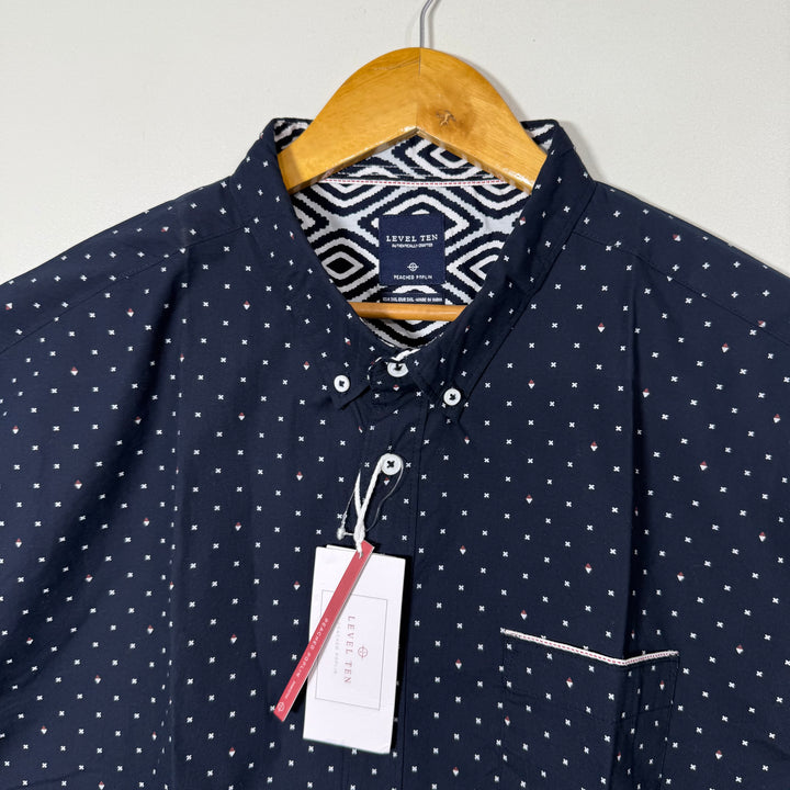 LEVEL TEN BUTTON DOWN CASUAL COTTON SHIRT BRAND NEW BLUE COLOUR