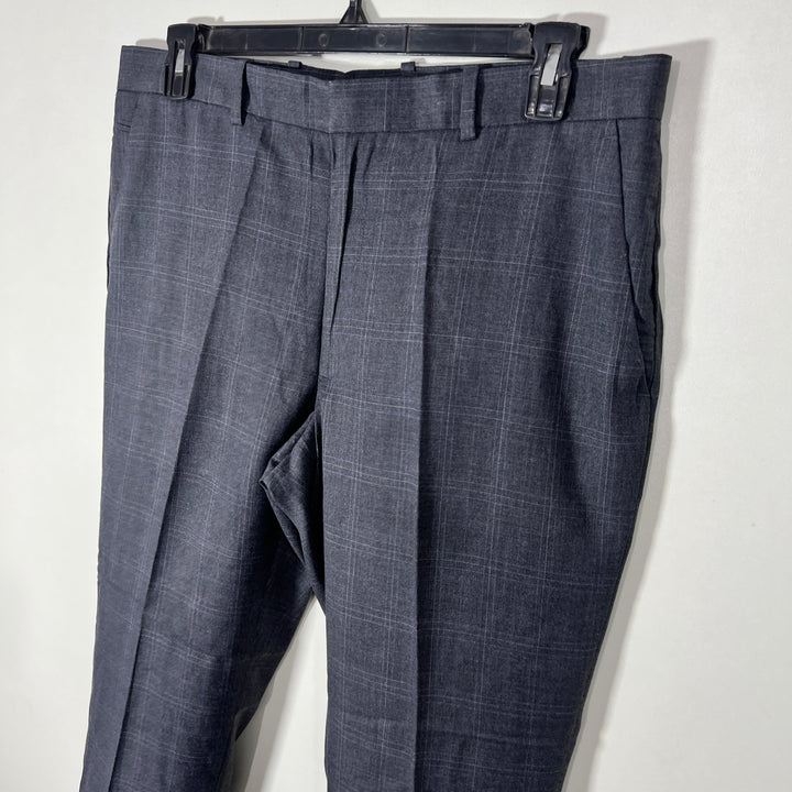 PERRY ELIS SLIM FIT CHECKERED  DRESS PANT WITHOUT STRETCH GREY COLOUR