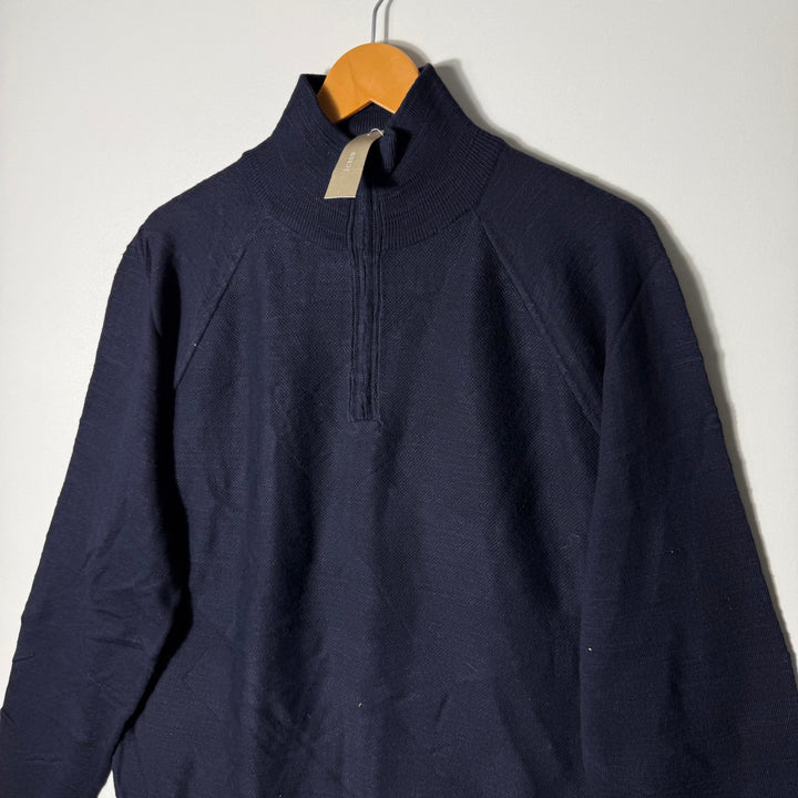 J CREW HALF ZIP COTTON SWEATER BRAND NEW BLUE COLOUR