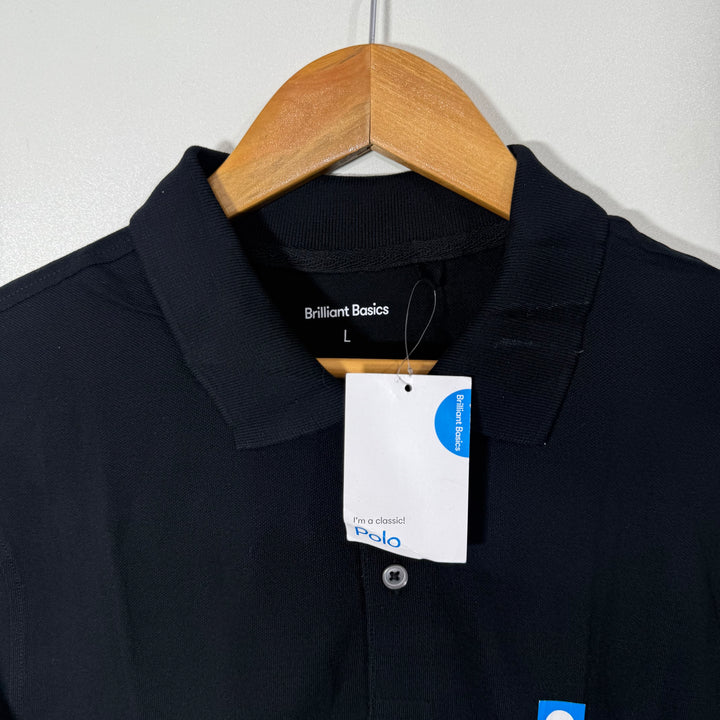 BRILLIANT BASIC COTTON POLO TSHIRT BRAND NEW BLACK COLOUR