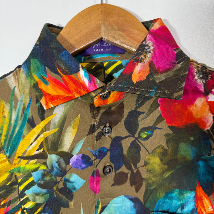 RALPH LAUREN POLO MADE IN ITALY PRINTED COTTON POLO TSHIRT