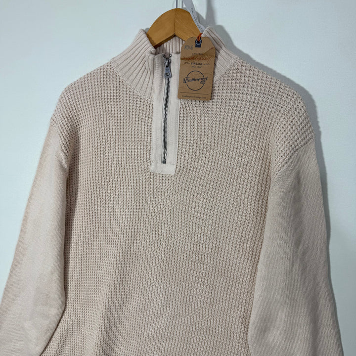 WEATHERPROOF VINTAGE HALF ZIP KNITWEAR COTTON SWEATER BRAND NEW