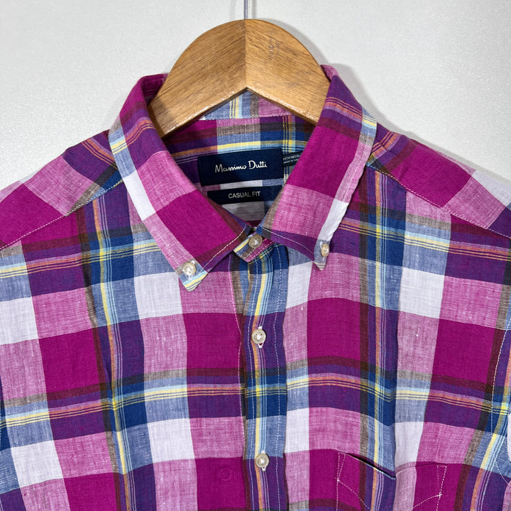 MASSIMO DUTTI HALF SLEEVES LINEN SHIRT