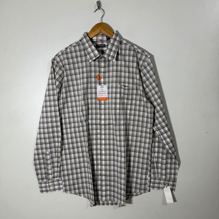 VAN HEUSEN COTTON CHECKERED SHIRT BRAND NEW WITH STRETCH