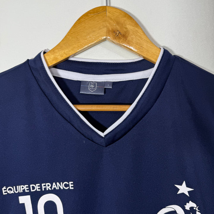 FRANCE V NECK FOOTBALL TSHIRT BLUE COLOUR