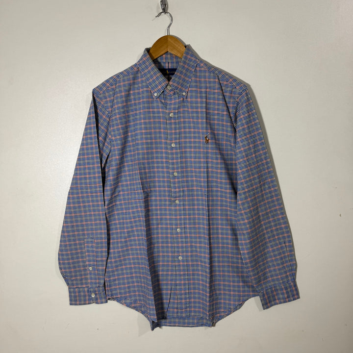 RALPH LAUREN POLO BUTTON DOWN OXFORD  COTTON CHECKERED SHIRT