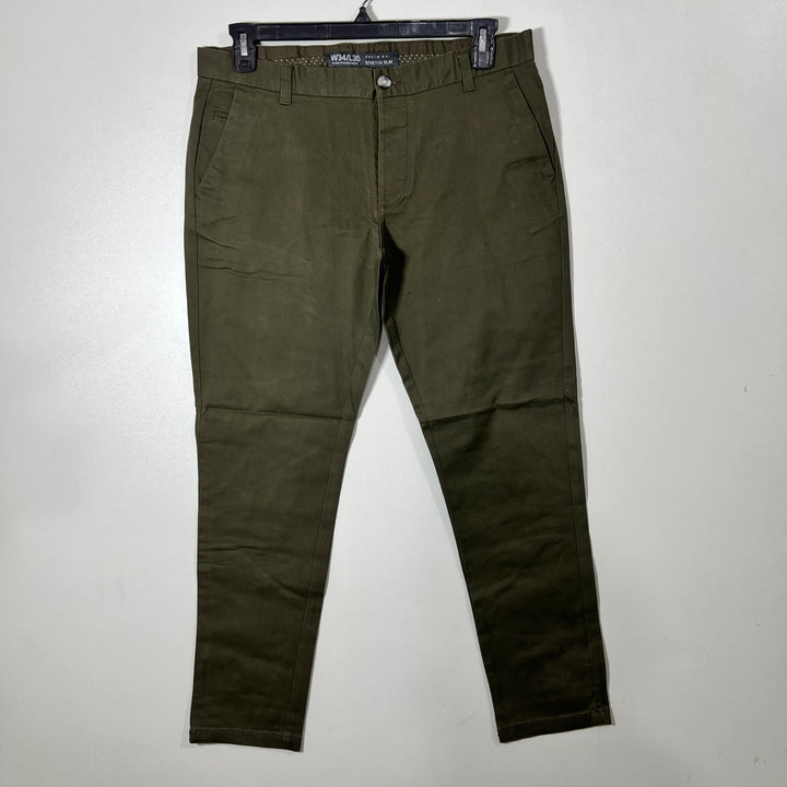 DENIM & CO SLIM FIT COTTON CHINO PANT WITH STRETCH