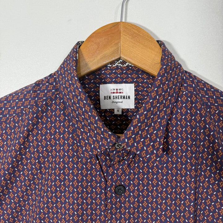 BEN SHERMAN SLIM FIT PRINTED CASUAL COTTON SHIRT WITH STRETCH