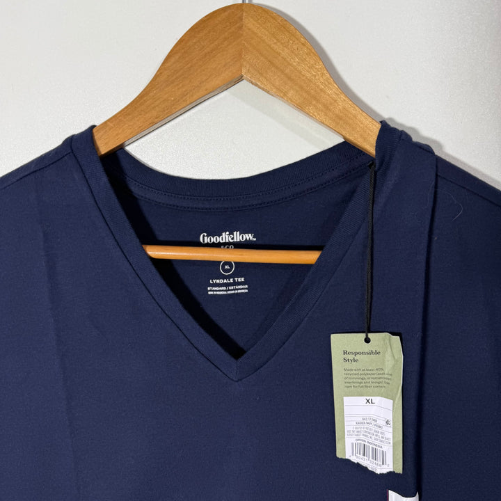GOOD FELLOW &CO V NECK COTTON TSHIRT BRAND NEW BLUE COLOUR