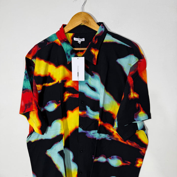 FASHION NOVA MEN PRINTED HALF SLEEVES HAWAI SHIRT BRAND NEW