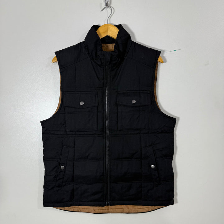 GOOD FELLOW &CO SLEEVES LESS PUFFER JACKET BLACK COLOUR