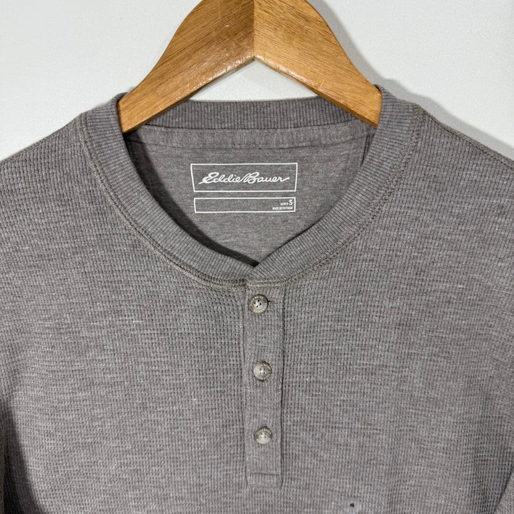 EDDIE BAUER HENLEY COLLAR KNITWEAR LONG SLEEVES COTTON TSHIRT BRAND NEW