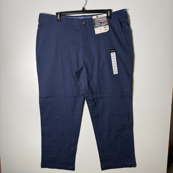HAGGAR CLASSIC FIT COTTON CHINO PANT BRAND NEW WITH STRETCH BLUE COLOUR