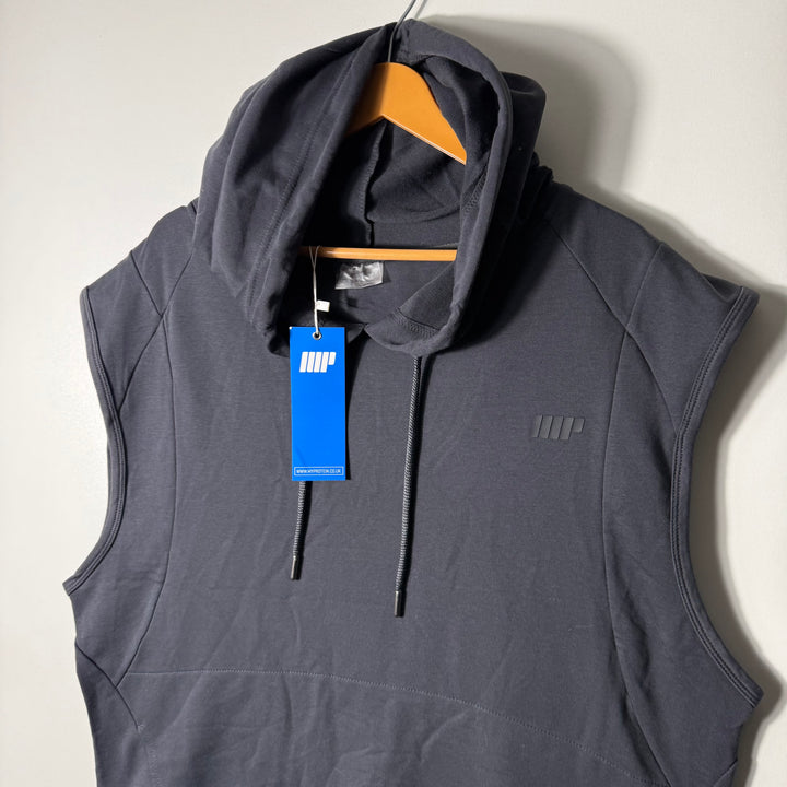 MY PROTEIN POLYESTER COTTON SLEEVES LESS HOODIE BRAND NEW GREY COLOUR