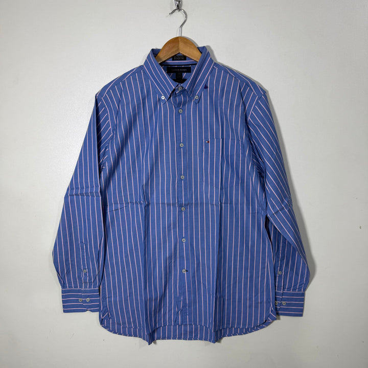 TOMMY HILFIGER CUSTOM FIT BUTTON DOWN CASUAL COTTON SHIRT
