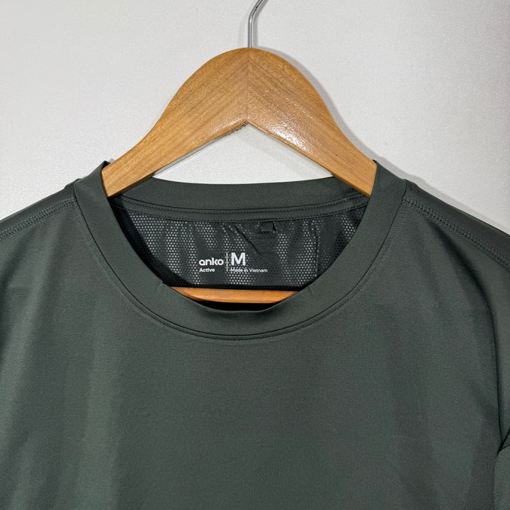 ANKO ACTIVE DROOPED SHOULDER OVERSIZED SPORT TSHIRT GREEN COLOUR