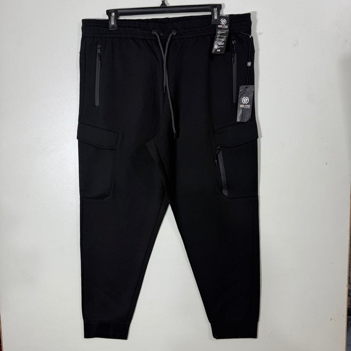 ENCRYPTED ULTRA SOFT BREATHABLE 4 WAY STRETCH CARGO FLEEECE TROUSER BRAND NEW WITH SIDE ZIP POCKETS BLACK COLOUR
